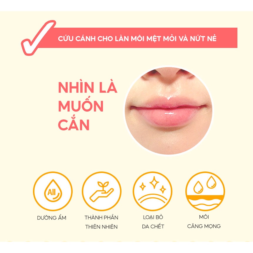 Son dưỡng – mặt nạ ngủ môi Prreti mật ong cấp ẩm làm hồng môi đàn hồi tự nhiên 15g