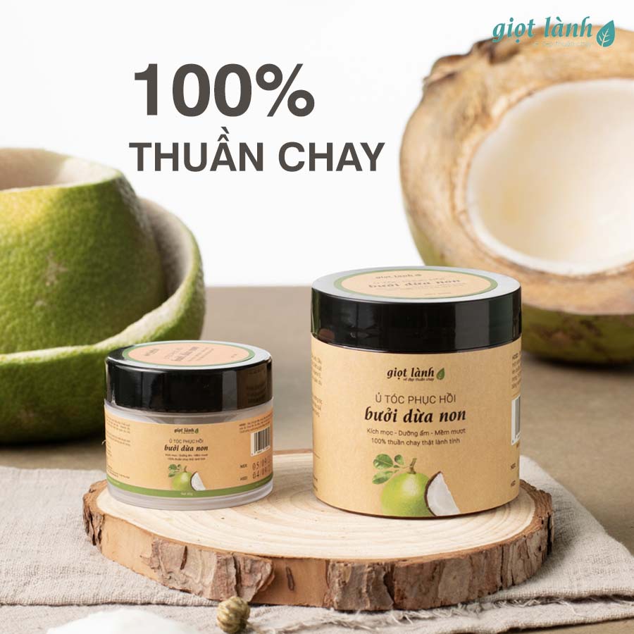 Kem ủ tóc – Ủ tóc phục hồi hư tổn Bưởi Dừa Non, kích mọc tóc Giọt Lành 300gram