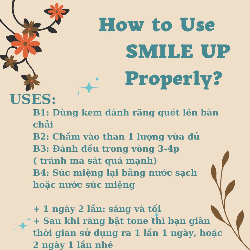 Than hoạt tính trắng răng Smile Up