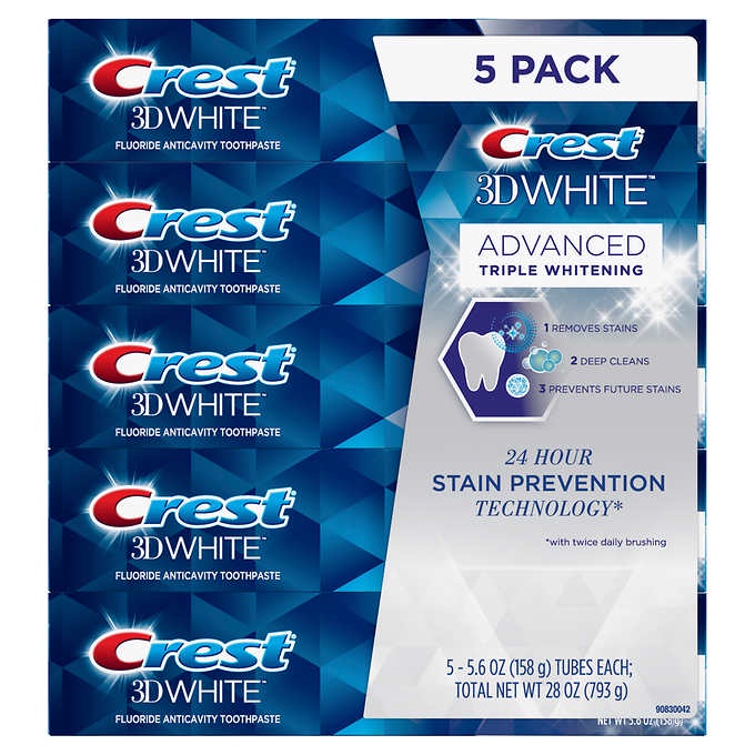 Kem đánh răng Crest 3D White Advanced Whitening 147g của Mỹ