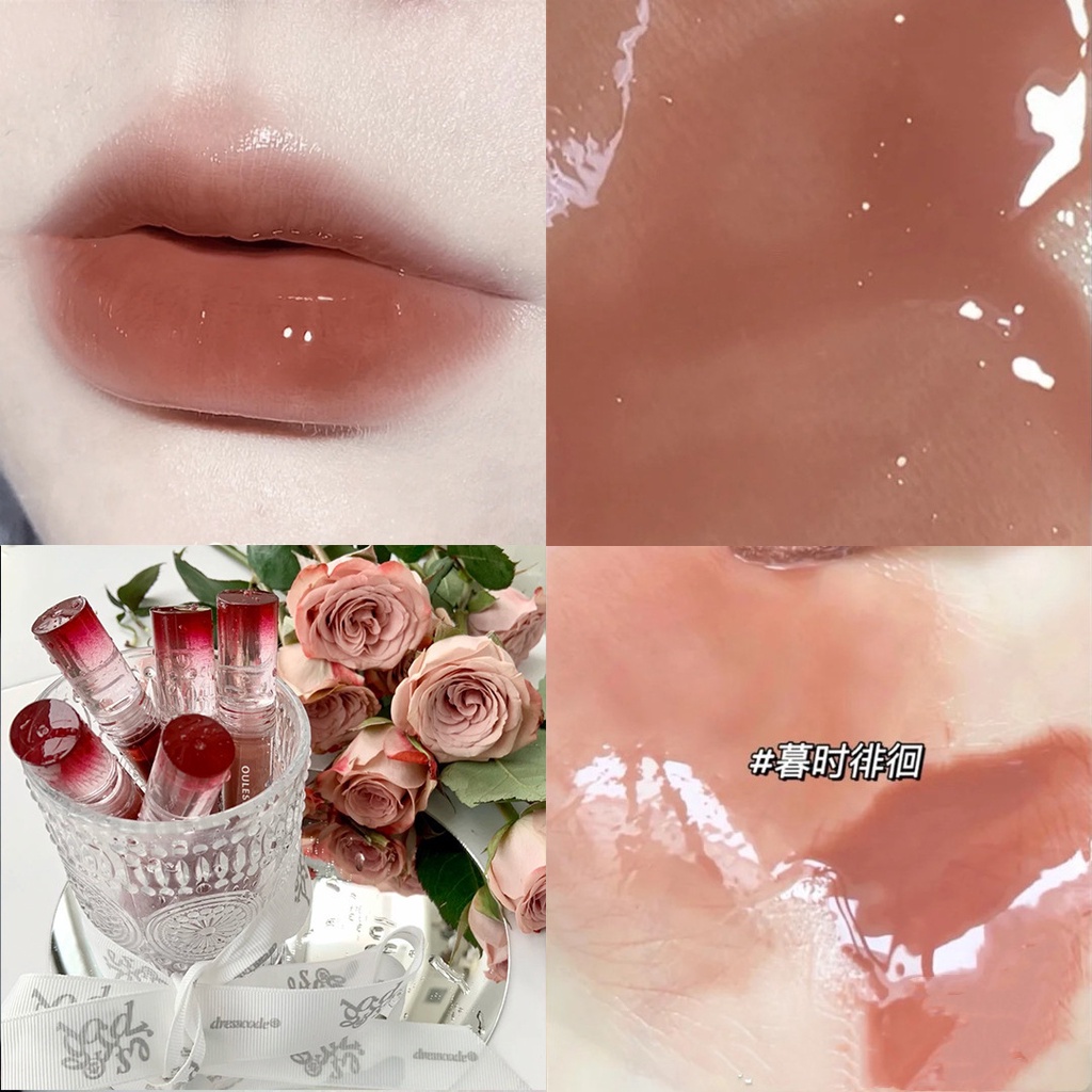 Son Bóng Oulesong Màu Nude Nhạt Mềm Mượt Nuôi Dưỡng Môi Chống Thấm Nước Son08
