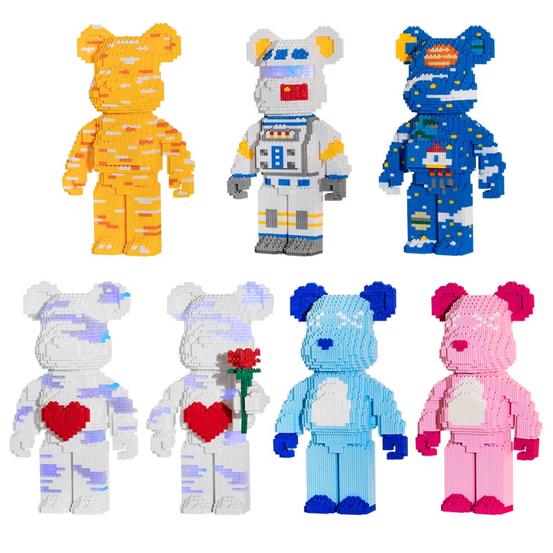 Mô hình lắp ráp gấu bearbrick cỡ lớn 30cm – 36cm, Đồ chơi lắp ráp