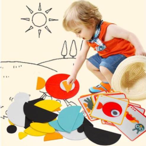 [ SỈ ] Bộ Đồ Chơi Ghép Hình Gỗ Các Con Vật Montessori- GHÉP CÚ- LOẠI ĐẸP