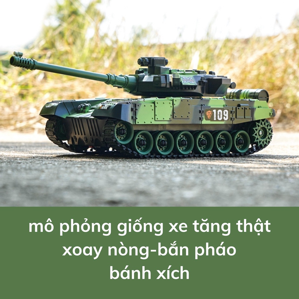 Xe tăng điều khiển từ xa đồ chơi cao cấp kèm pin sạc cho bé, đồ chơi điều khiển từ xa cho bé trai BOBIKIDS XT01