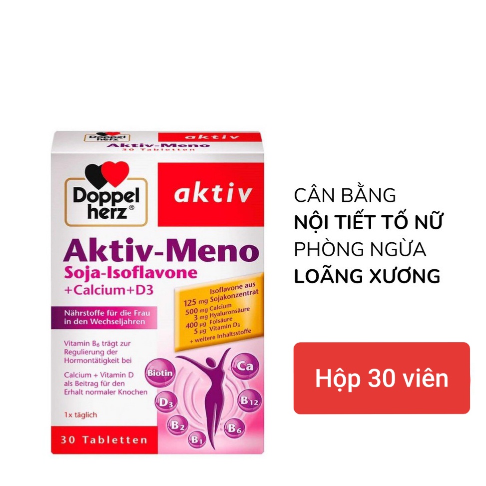 Bác Sĩ Cung Aktiv Meno Doppelherz – Viên Uống Bổ Sung Nội Tiết Tố Nữ, Nội Tiết Tố Nữ, Mầm Đậu Nành, Làm Đẹp Da (30V)