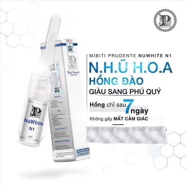Kem Nuwhite Mibiti Prudente hồng nhũ hoa N1, hồng vùng kín nuwhite V1,Khử thâm nách mông bẹn H6, hồng môi nuwhite L1A