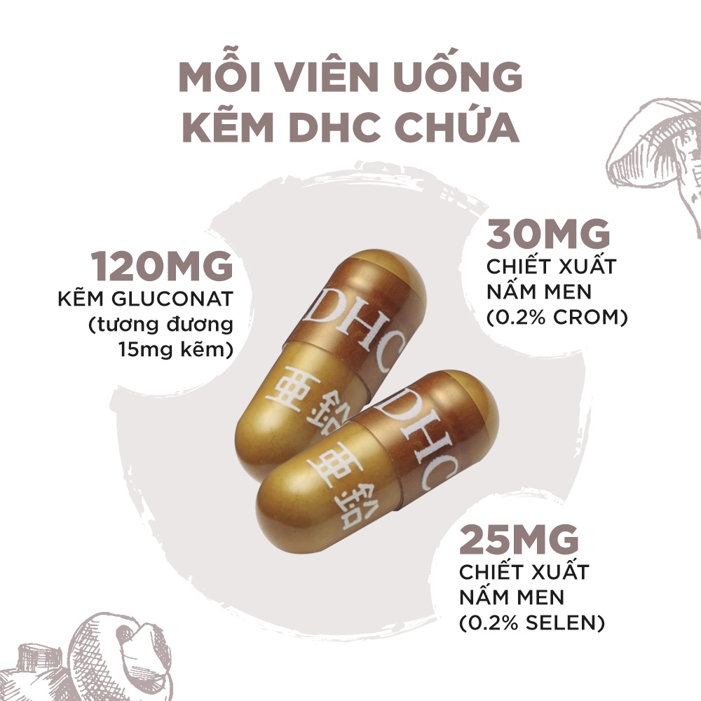 Viên uống Bổ sung Kẽm ZinC DHC gói 60 viên (60 ngày)