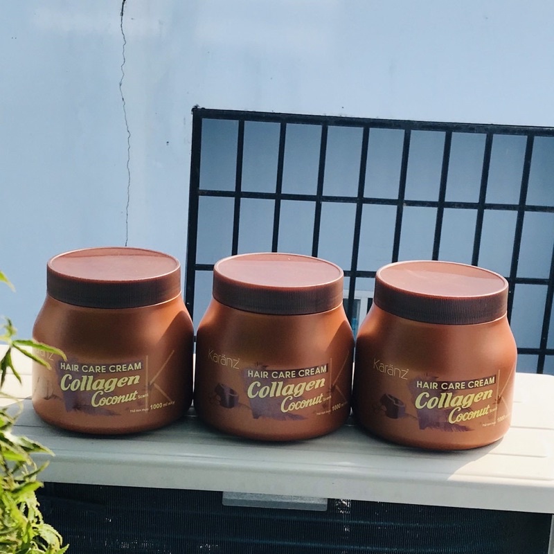 Kem ủ tóc KARANZ 1000ML Collagen giúp tái tạo làn tóc óng ả phục hồi tóc hư tổn