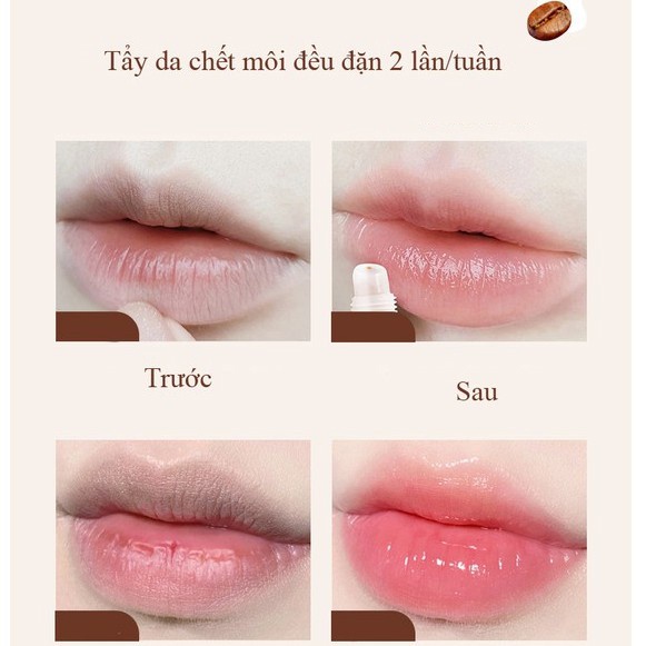 Tẩy da chết môi giúp môi giảm nứt nẻ, khô môi, bong tróc giúp môi mềm mịn, căng mọng  Heyxi Cafe Mocco Nội địa trung