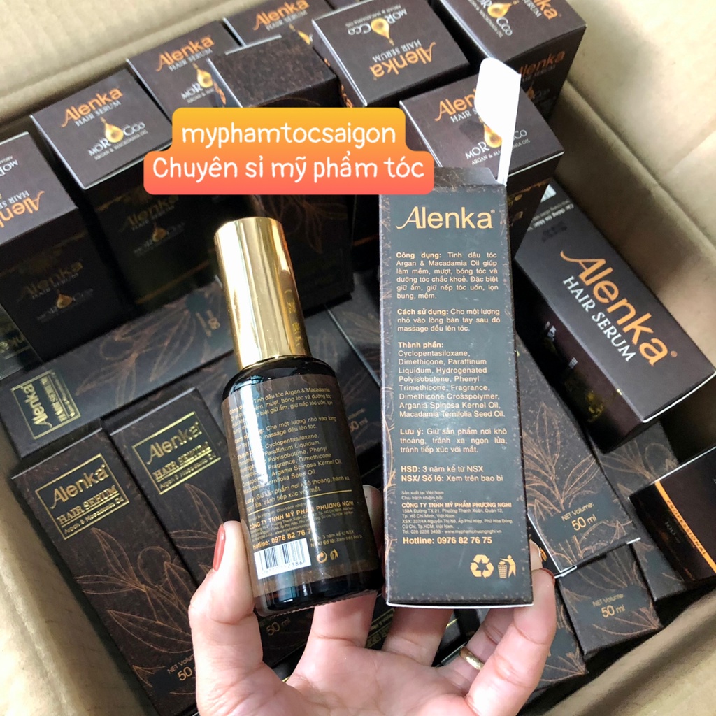 (chính hãng_giá sỉ)Tinh dầu dưỡng bóng và giữ nếp tóc uốn sóng lơi Alenka Hair Serum 50ml