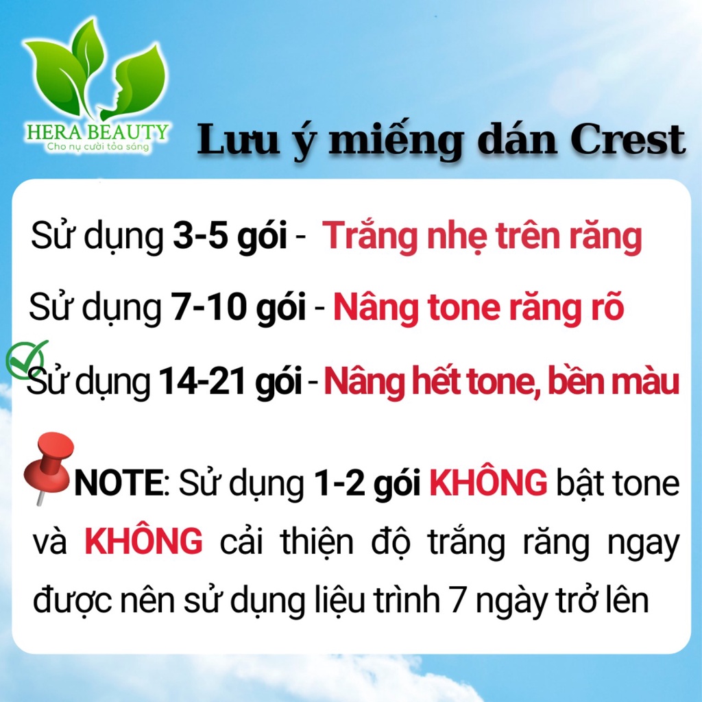 [1 GÓI LẺ ] Miếng dán trắng răng Crest 3D White – Răng trắng sáng, an toàn cho men răng [Chính Hãng USA]