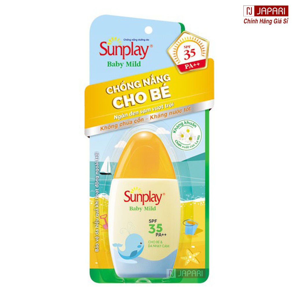 Kem Chống Nắng Sunplay Đỏ, Dưỡng Ẩm Trắng Da Trẻ Em – KCN Sunplay Kem Chống Nắng Cho Bé Dưỡng Da Mặt & Body Japari