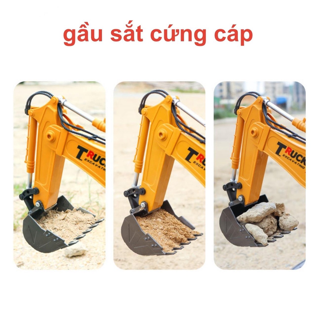 Máy xúc điều khiển từ xa đồ chơi cho bé có gầu sắt, bánh xích, đồ chơi điều khiển từ xa cho trẻ em BOBIKIDS MX01