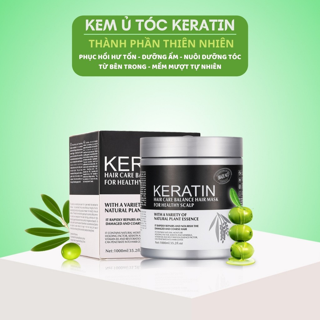Kem ủ tóc KERATIN COLLAGEN 1000ML BRAZIL NUT – Ủ hấp tóc cân bằng KERATIN tự nhiên, hương thơm nước hoa