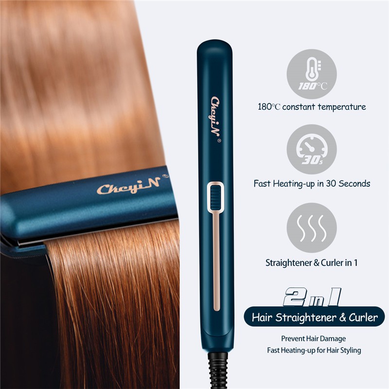 Máy duỗi và uốn tóc CKEYIN HS353 thiết kế 2 trong 1 tạo kiểu cho nữ