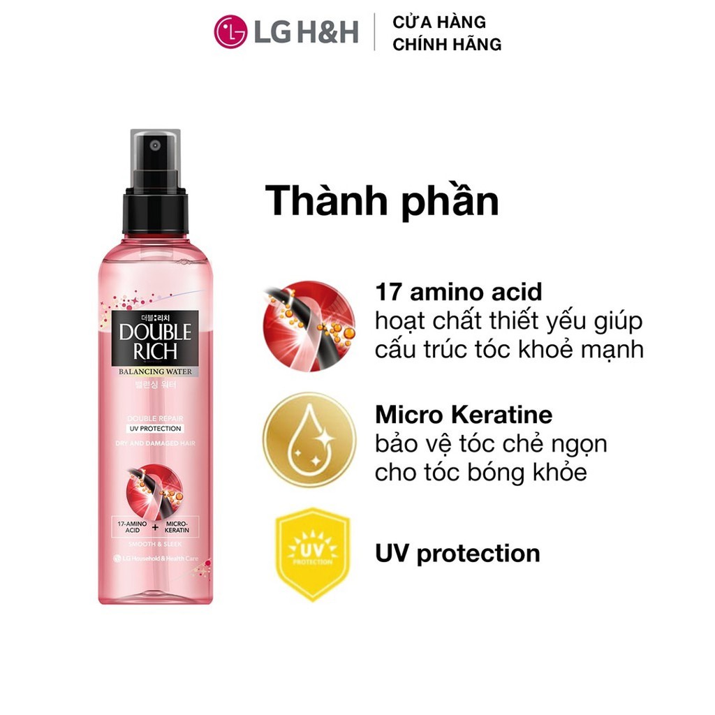 Nước Dưỡng Tóc Double Rich Chuyên Sâu Balancing Water Double Repair 120ml Hasaki Sản Phẩm Chính Hãng