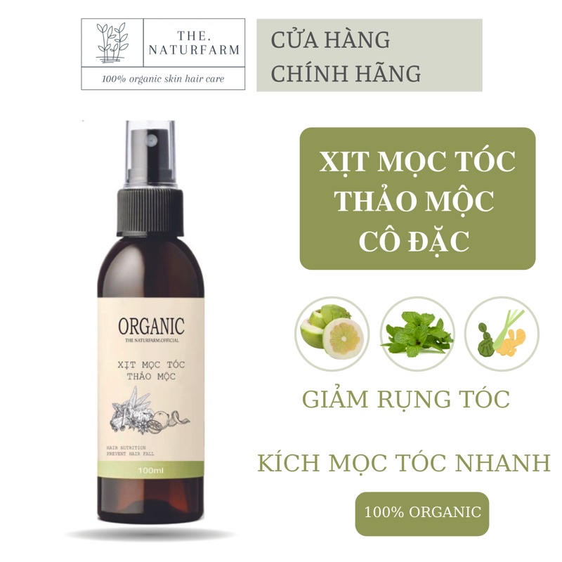 Xịt mọc tóc thảo dược cô đặc Naturfarm 100ML [ Tinh dầu bưởi mix cùng nhiều vị thảo dược siêu dưỡng tóc ]
