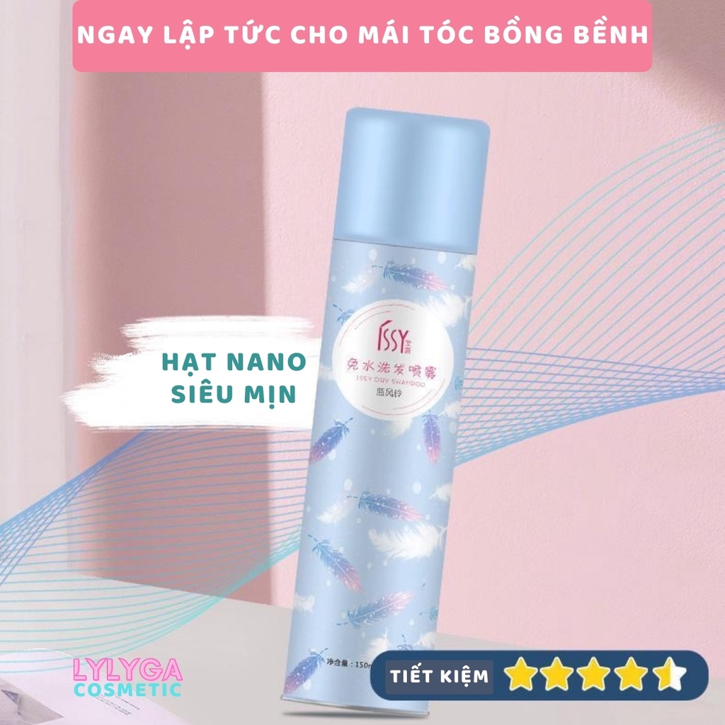 Dầu gội khô ISSY 150ml xịt khô phồng tóc Nội Địa Trung, gội đầu khô, không cần nước cho nam nữ giảm bết tóc GX28