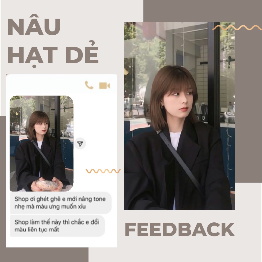 Dầu gội nhuộm tóc phủ bạc màu Nâu Hạt Dẻ Nagi Chestnut Brown 11 chiết xuất từ thiên nhiên 400ml [Tặng kem ủ tóc nagi]