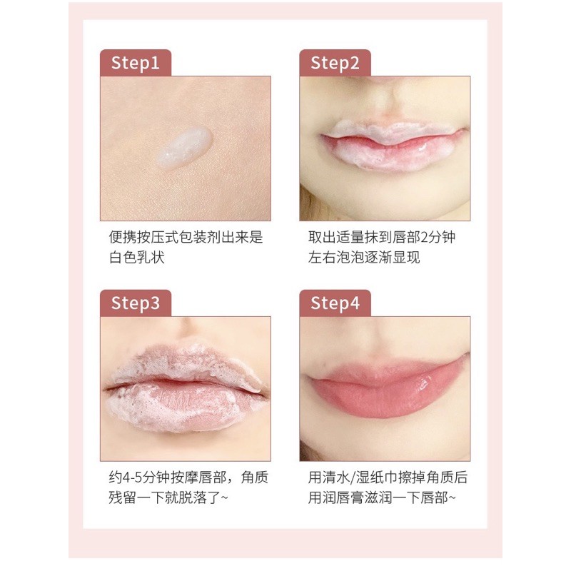 Tẩy Da Chết Môi Sủi Bọt Gecomo