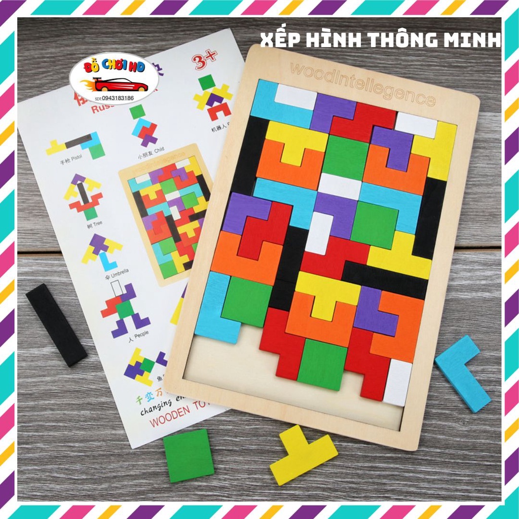 Đồ chơi xếp hình thông minh, đồ chơi ghép hình Tetris xếp gạch (340)