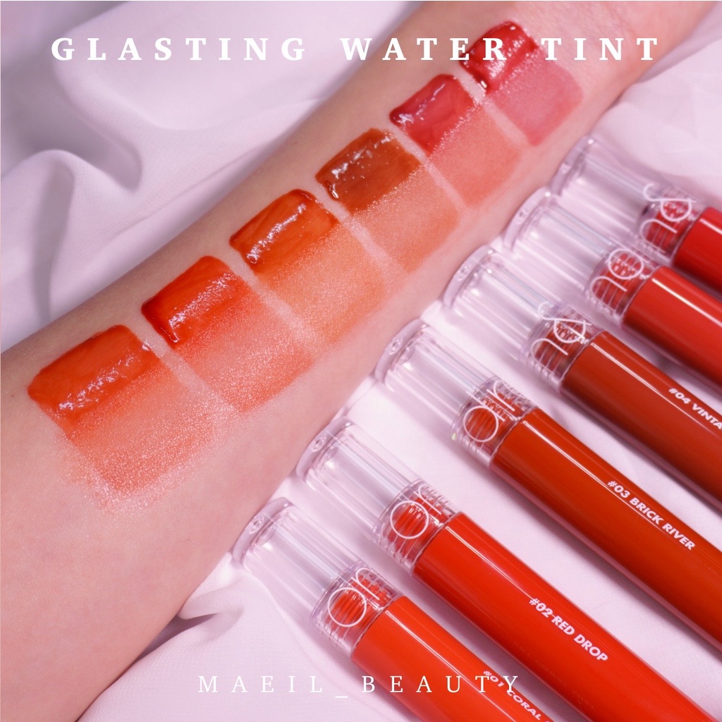 [NEW 14-17] Son Tint Bóng Siêu Lì, Căng Mọng Môi Hàn Quốc Romand Glasting Water Tint 4g (04 Đỏ Nâu, 03 Cam Gạch)