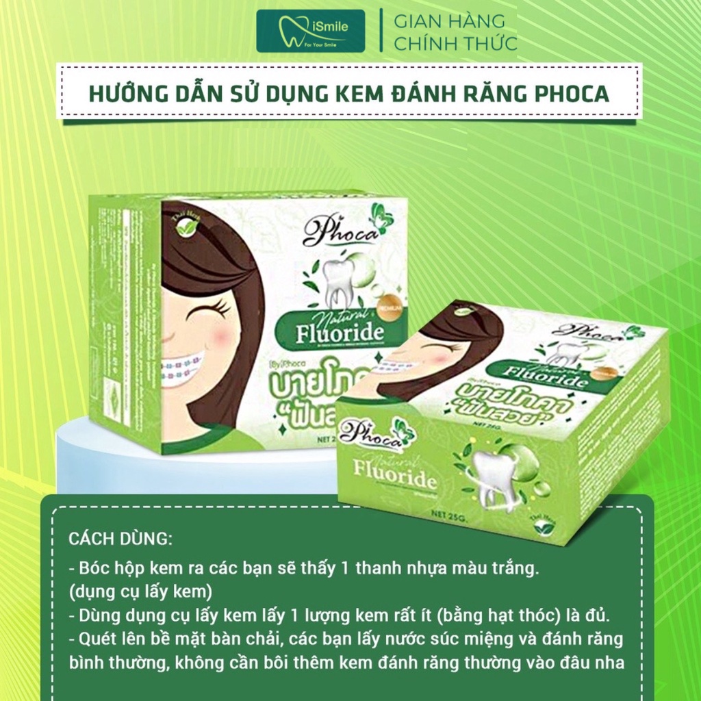 [Giấy Chứng Nhận Chính Hãng] Kem đánh răng Phoca Trắng Răng Thơm Miệng Cho Người Niềng Răng Made in Thái Lan