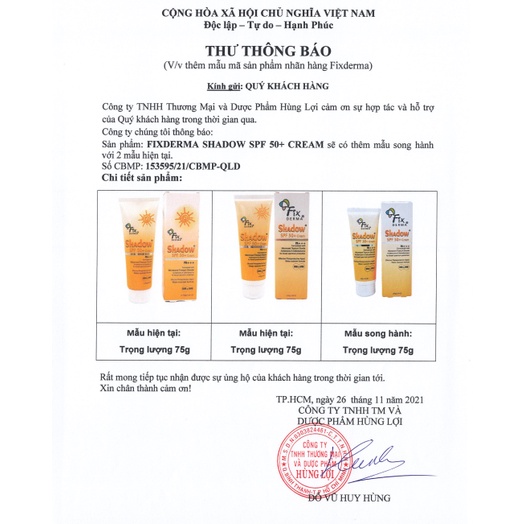 Kem chống nắng Fixderma