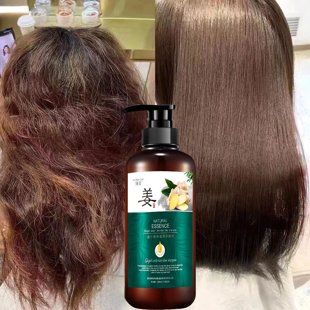 ??Chính Hãng?? Dầu gội gừng chống rụng tóc dầu gội đầu mọc tóc thảo dược dưỡng sinh kiểm soát dầu loại bỏ gàu 500ML Phục hồi tóc hư tổn, Làm khỏe chân tóc, Giảm rụng tóc, Kích thích mọc tóc, Giải quyết vấn đề hói đầu