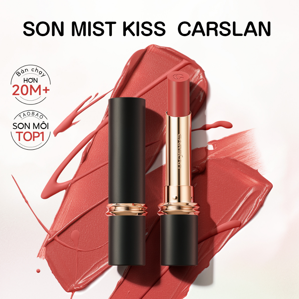 Son Lì Mist Kiss Carslan Son môi mờ nhung nhẹ Trang điểm môi Lâu Trôi Mini 1g