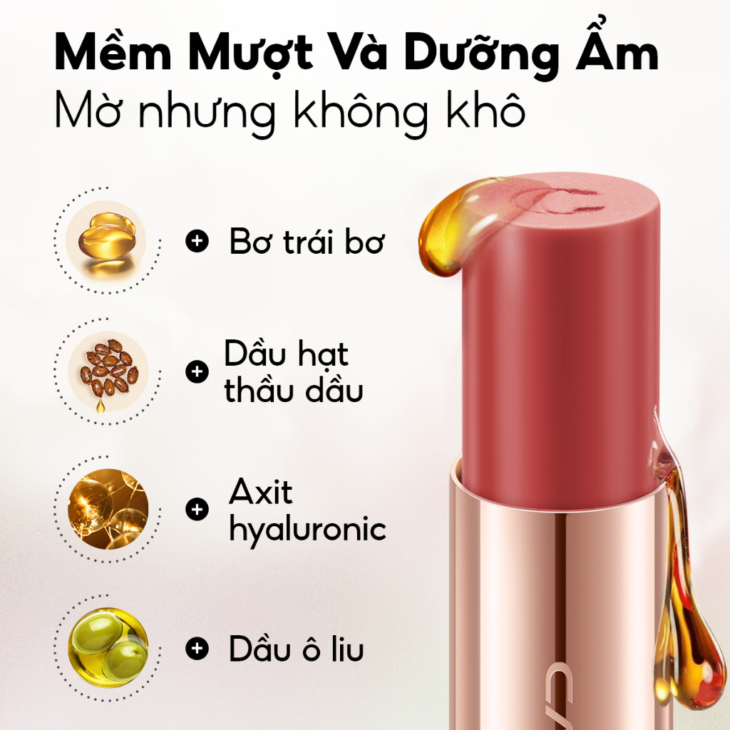 Son Lì Mist Kiss Carslan Son môi mờ nhung nhẹ Trang điểm môi Lâu Trôi Mini 1g