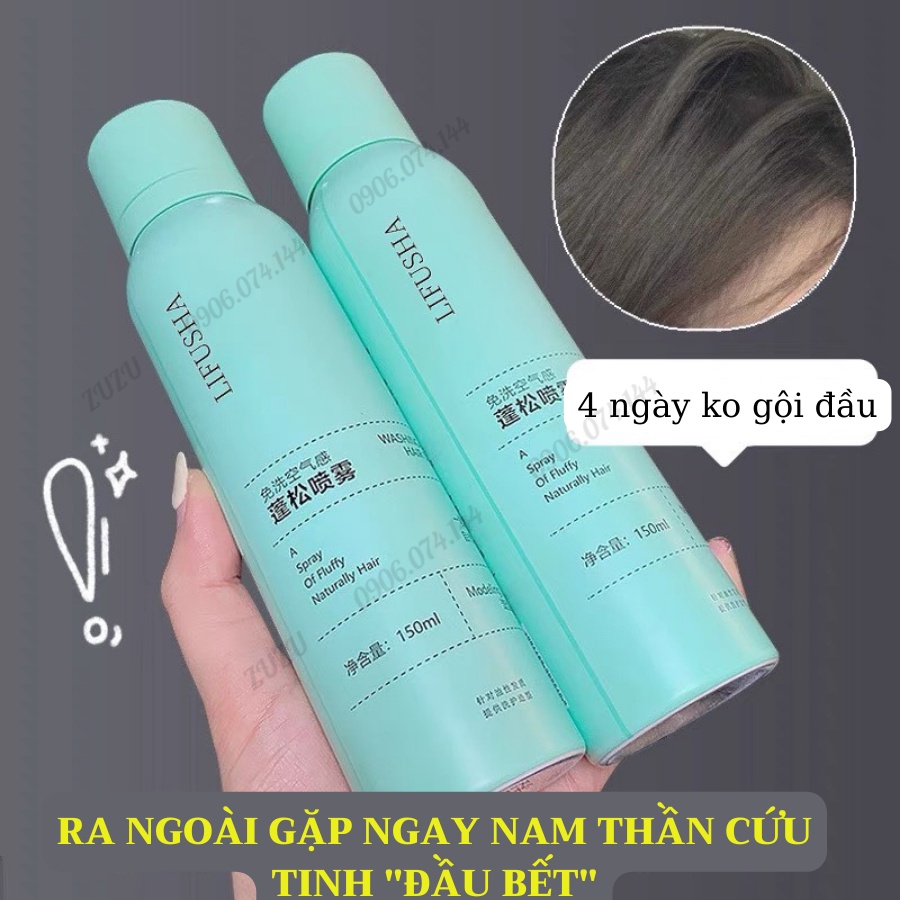 Dầu gội khô dạng xịt Spes giúp tóc bồng bềnh không bết dính, dầu gội đầu khô nữ phồng tóc nội địa trung LALA