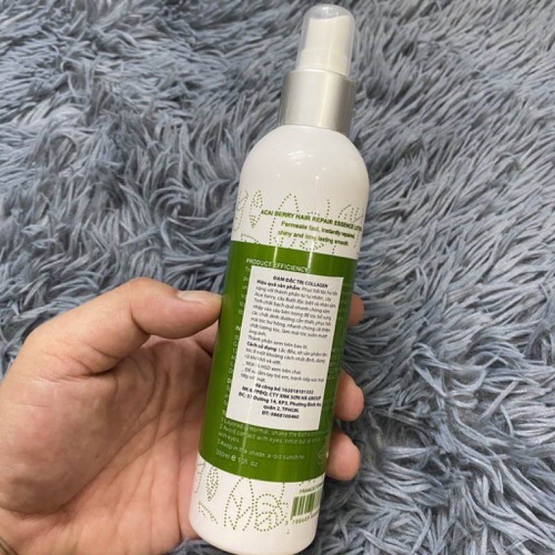 Xịt Dưỡng Phục Hồi Tóc Hư Tổn Collagen Acai Berry 300ml – Giúp Tóc Mềm Mượt, Bóng Đẹp Hơn