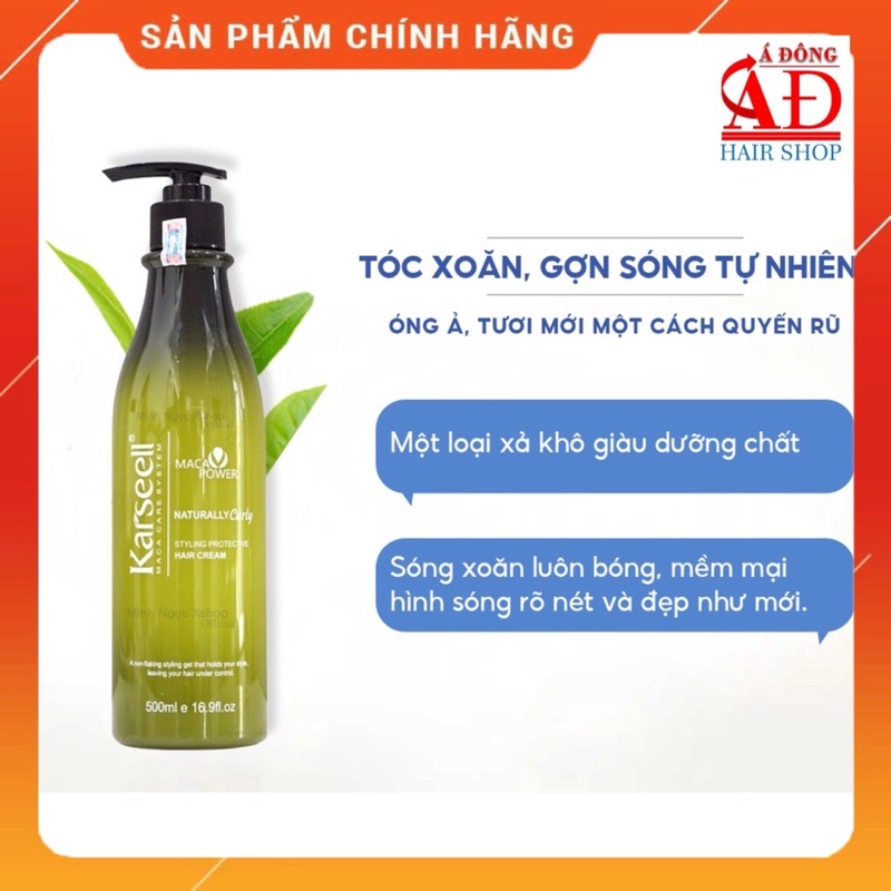 Gel mềm bóp tóc uốn xoăn Karseell Naturally Curly tạo lọn giữ nếp phù hợp tóc xoăn hippie 500ml