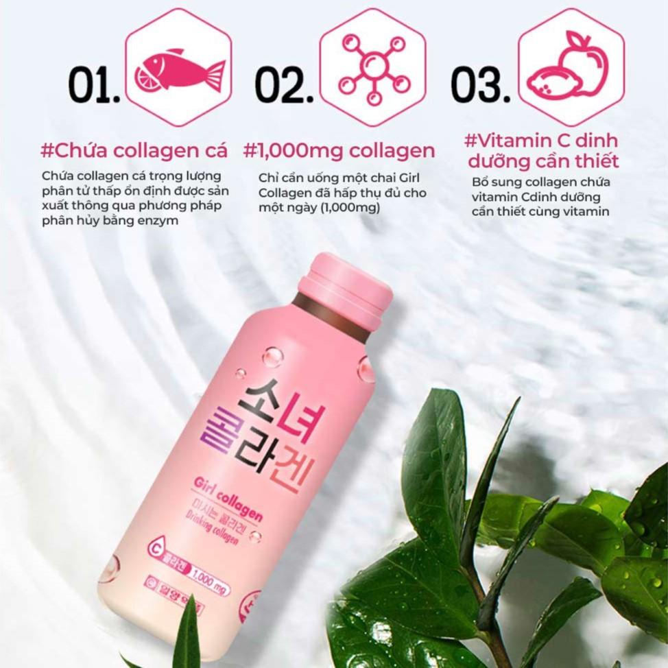 Collagen Uống Hàn Quốc Girl Collagen Nước Uống Bổ Sung Collagen Làm Đẹp Da Hộp 10 Chai