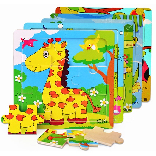 Đồ chơi tranh ghép hình gỗ puzzle 9 mảnh 15*15cm – Bộ ghép hình – Tranh xếp hình