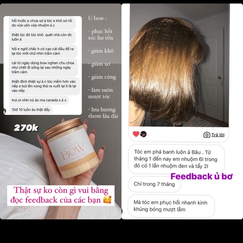 BOW Deep Repairing Hair Mask – Kem Ủ/ Hấp Tóc Lá Trà Thơm ( không chứa silicone )