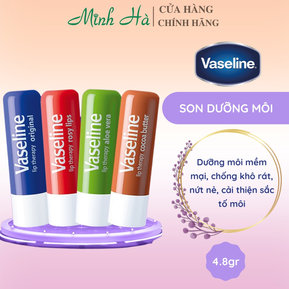 Son dưỡng môi Vaseline Lip Therapy 4.8g dưỡng môi dịu nhẹ và mềm mại tự nhiên