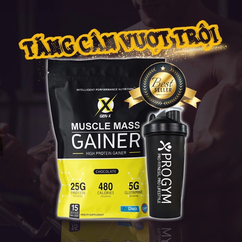 Sữa Tăng Cân  Muscle Mass Gainer 750gram (Khi mua 2 Túi Tặng 1 Bình Lắc)