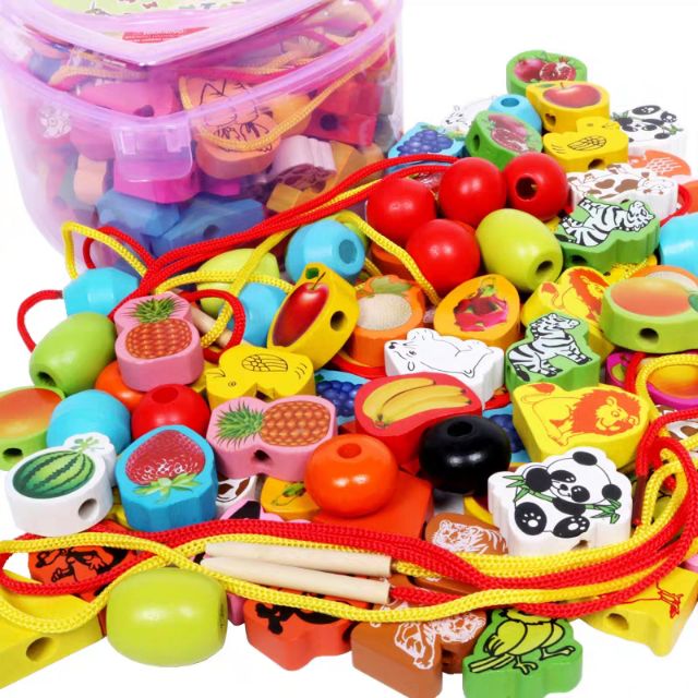 Đồ chơi trí tuệ – Đồ chơi Xâu Hạt Gỗ cho bé