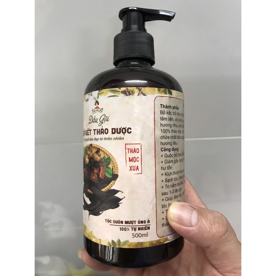 COMBO 2 Chai Dầu Gội Bồ Kết Thảo Dược giảm rụng tóc và ngăn ngừa gàu-Thảo Mộc Xưa 500ml
