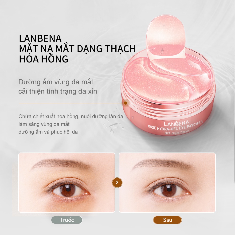 Hộp 60 mặt nạ mắt Lanbena vitamin C retinol giảm quầng thâm và nếp nhăn chống lão hóa