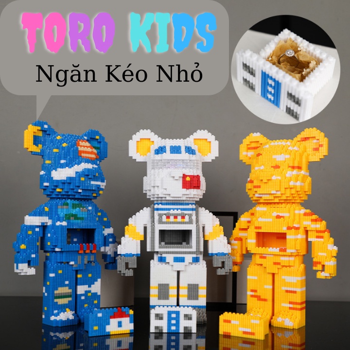 Mô hình lắp ráp gấu bearbrick cỡ lớn 30cm – 36cm, Đồ chơi lắp ráp