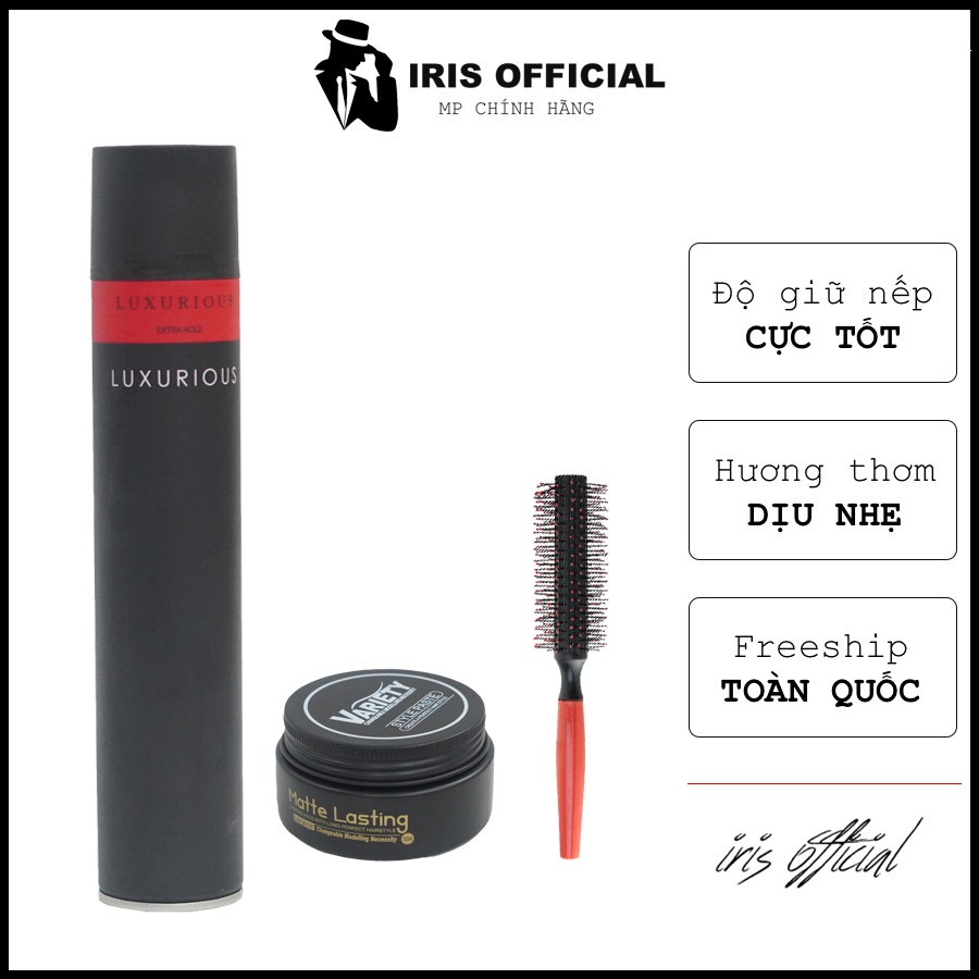 Sáp vuốt tóc nam Variety Mattle Lasting & Gôm xịt tóc + Tặng lược – Keo & wax vuốt tóc chính hãng