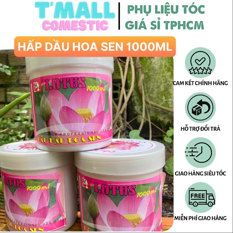 Kem ủ tóc HOA SEN LOTUS LK 1000ml – Ủ hấp tóc cung cấp dưỡng chất mùi hương sen cực thơm