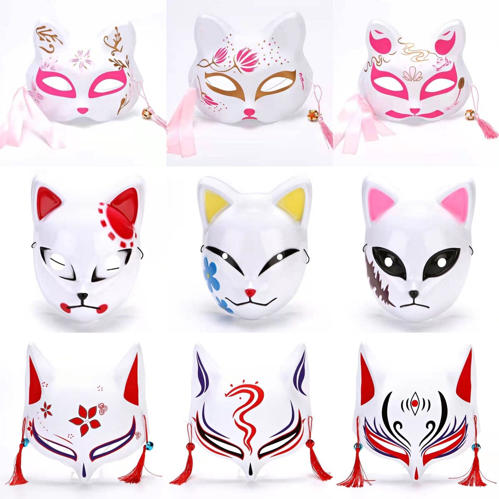 [Mã CLS2404A giảm 30k đơn 150k] Mặt Nạ Hóa Trang halloween Hình Mặt Nạ Cáo Phong Cách Nhật Bản
