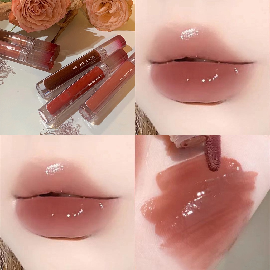 Son Bóng Oulesong Màu Nude Nhạt Mềm Mượt Nuôi Dưỡng Môi Chống Thấm Nước Son08