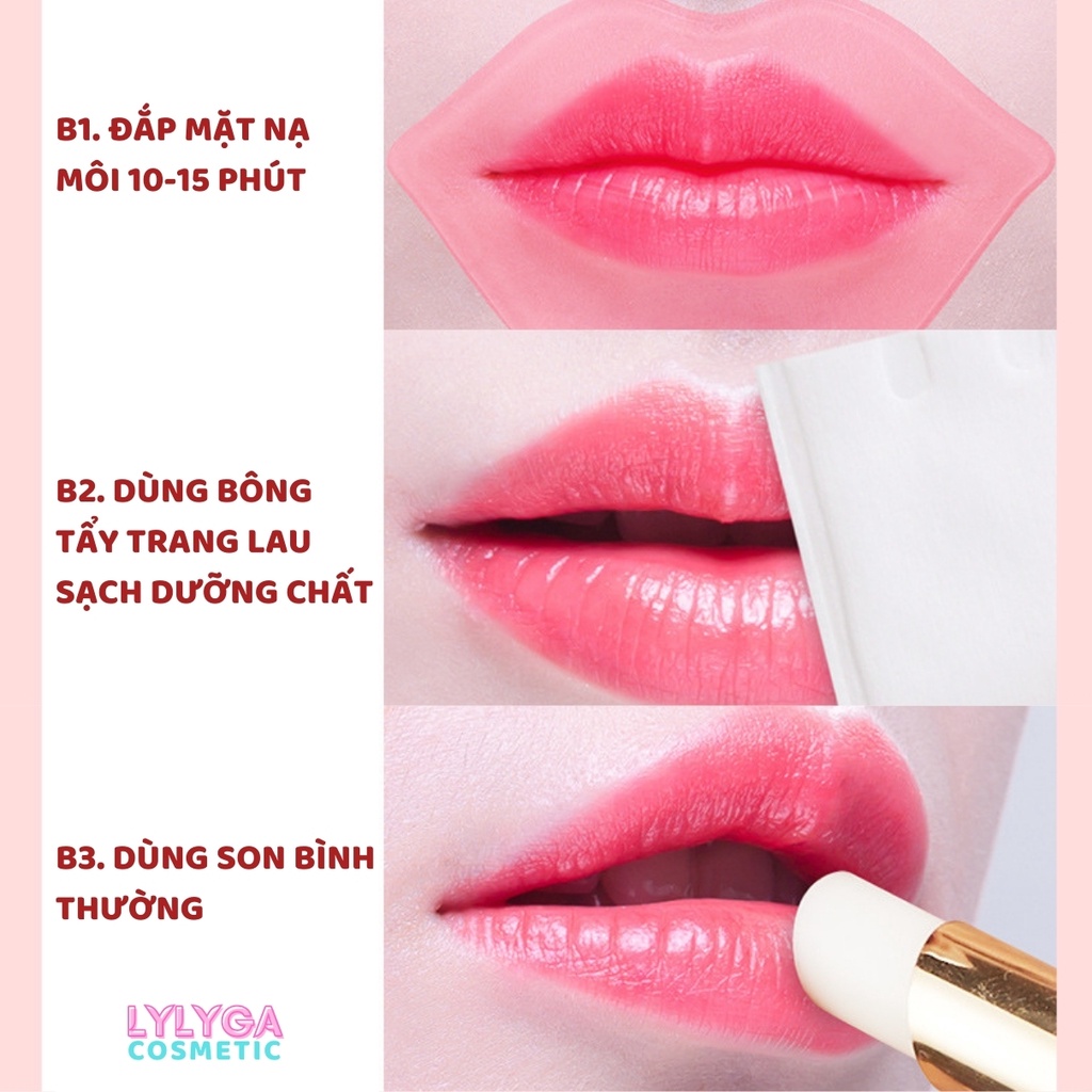 Mặt nạ môi BIOAQUA CHERRY 60g Hộp 20 miếng, mặt nạ ngủ cho môi ban đêm, ban ngày giảm thâm 1 HỘP MN18