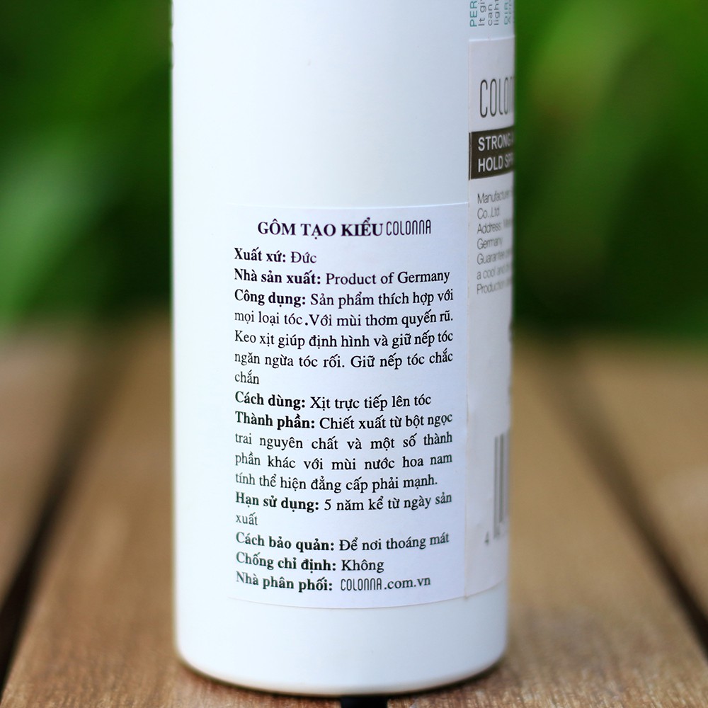 [VER 2] Gôm Colonna chính hãng | Gôm xịt giữ nếp tóc Colonna 250ml + Tặng lược tạo kiểu cao cấp Chaoba