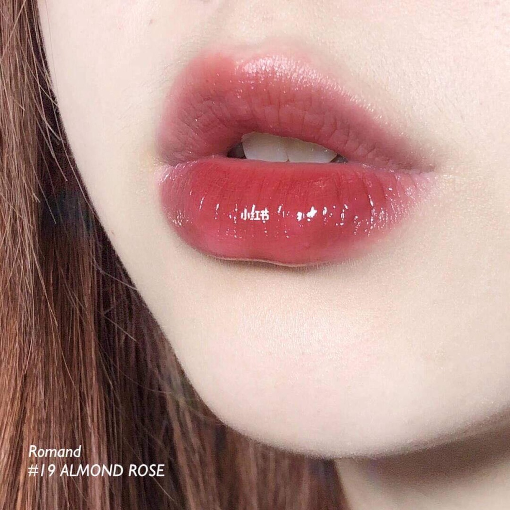 son romand bóng màu 19 Hồng nâu đất (Romand Juicy Lasting Tint #19 Almond Rose)